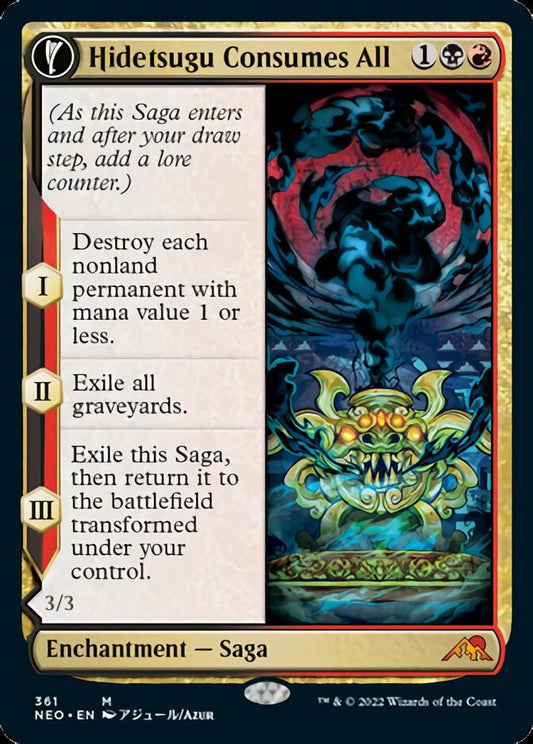Hidetsugu Consumes All // Vessel of the All-Consuming (Showcase Soft Glow) [Kamigawa: Neon Dynasty] [Foil]