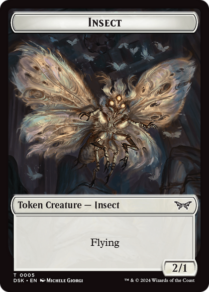 Insect (0005) // Manifest Double-Sided Token [Duskmourn: House of Horror Tokens] [Foil]