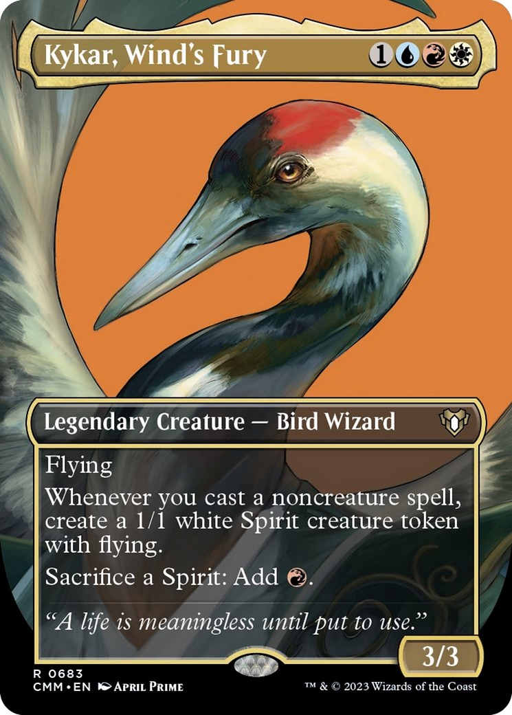 Kykar, Wind's Fury (Borderless Profile) [Commander Masters] [Foil]