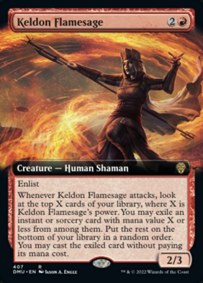 Keldon Flamesage (Extended Art) [Dominaria United] [Foil]