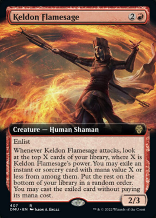 Keldon Flamesage (Extended Art) [Dominaria United] [Foil]