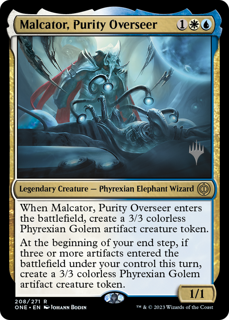 Malcator, Purity Overseer (Promo Pack) [Phyrexia: All Will Be One Promos] [Foil]
