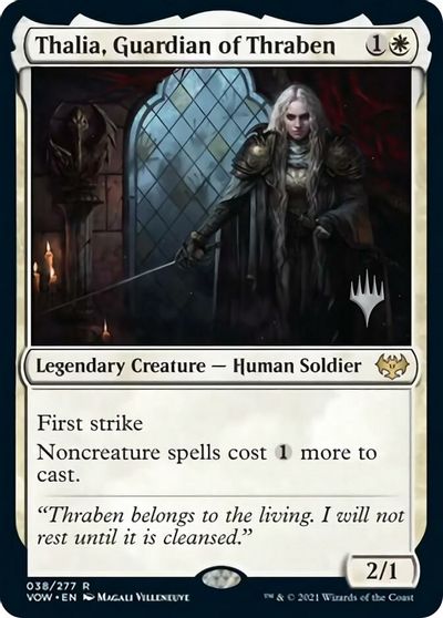 Thalia, Guardian of Thraben (Promo Pack) [Innistrad: Crimson Vow Promos] [Foil]