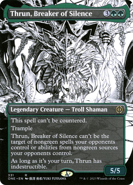 Thrun, Breaker of Silence (Borderless Manga) [Phyrexia: All Will Be One] [Foil]