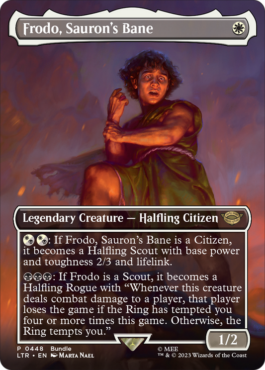 Frodo, Sauron's Bane (Borderless Alternate Art) [The Lord of the Rings: Tales of Middle-Earth] [Foil]