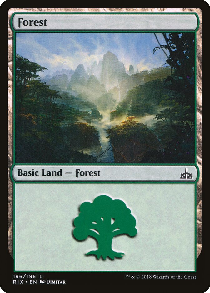 Forest (196) [Rivals of Ixalan] [Foil]