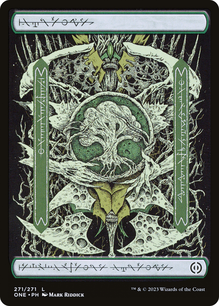 Forest (271) (Phyrexian) [Phyrexia: All Will Be One] [Foil]