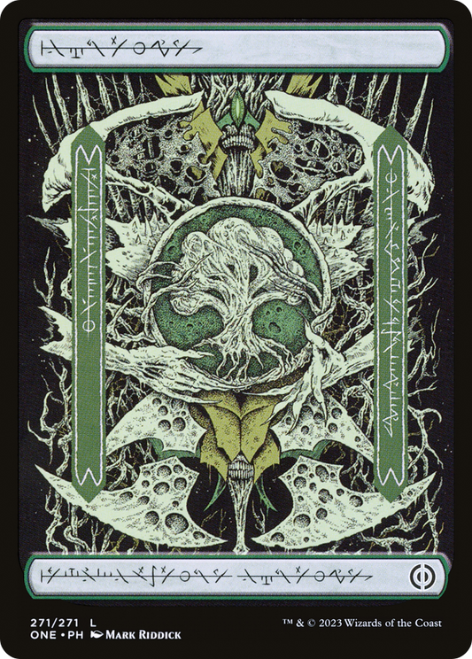 Forest (271) (Phyrexian) [Phyrexia: All Will Be One] [Foil]
