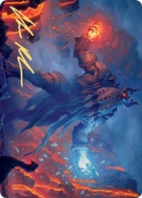 Aegar, the Freezing Flame (Gold-Stamped Signature) [Kaldheim Art Series] [Foil]