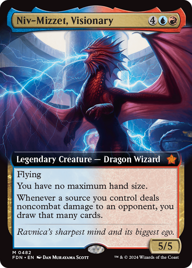 Niv-Mizzet, Visionary (Extended Art) [Foundations] [Foil]