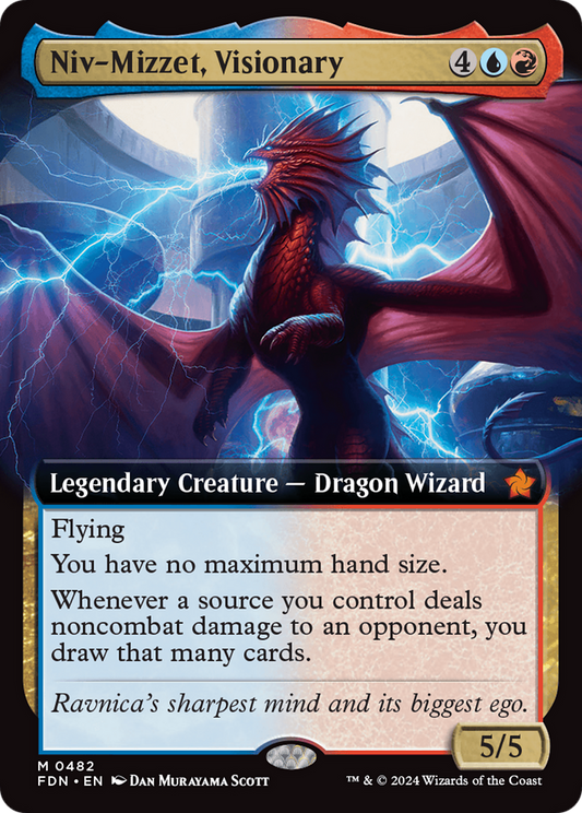 Niv-Mizzet, Visionary (Extended Art) [Foundations] [Foil]