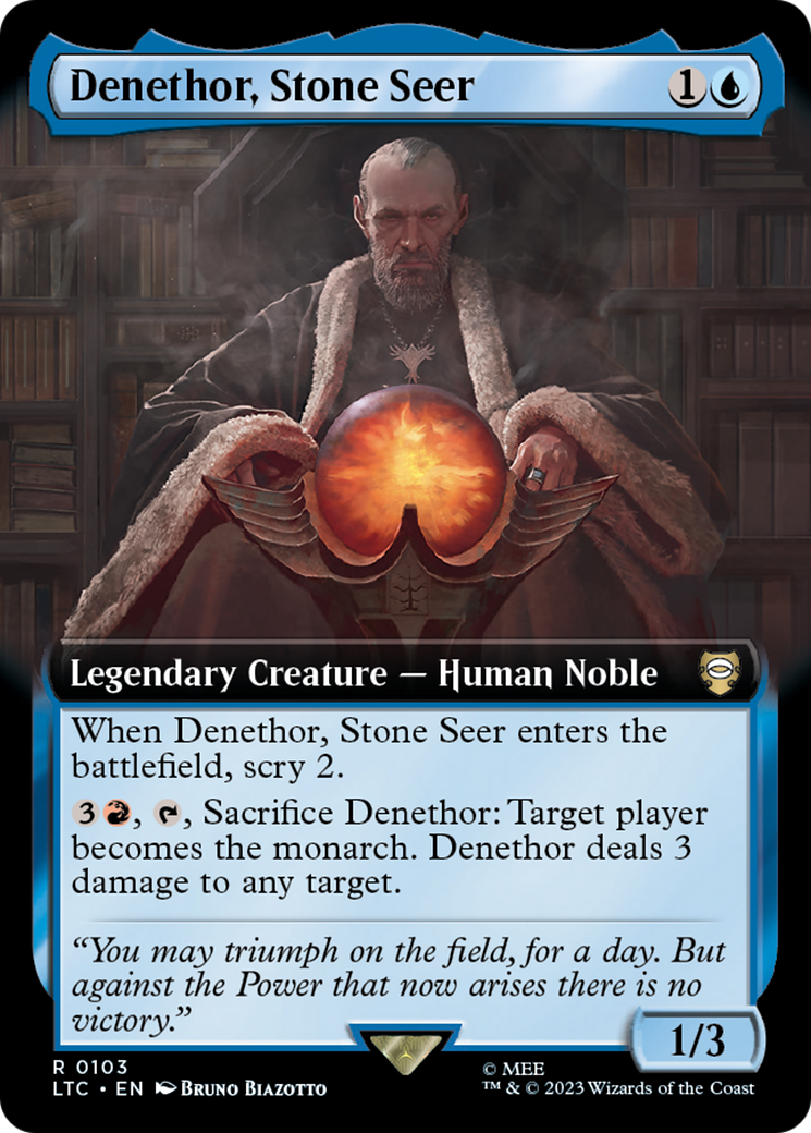 Denethor, Stone Seer (Extended Art) [The Lord of the Rings: Tales of Middle-Earth Commander] [Foil]