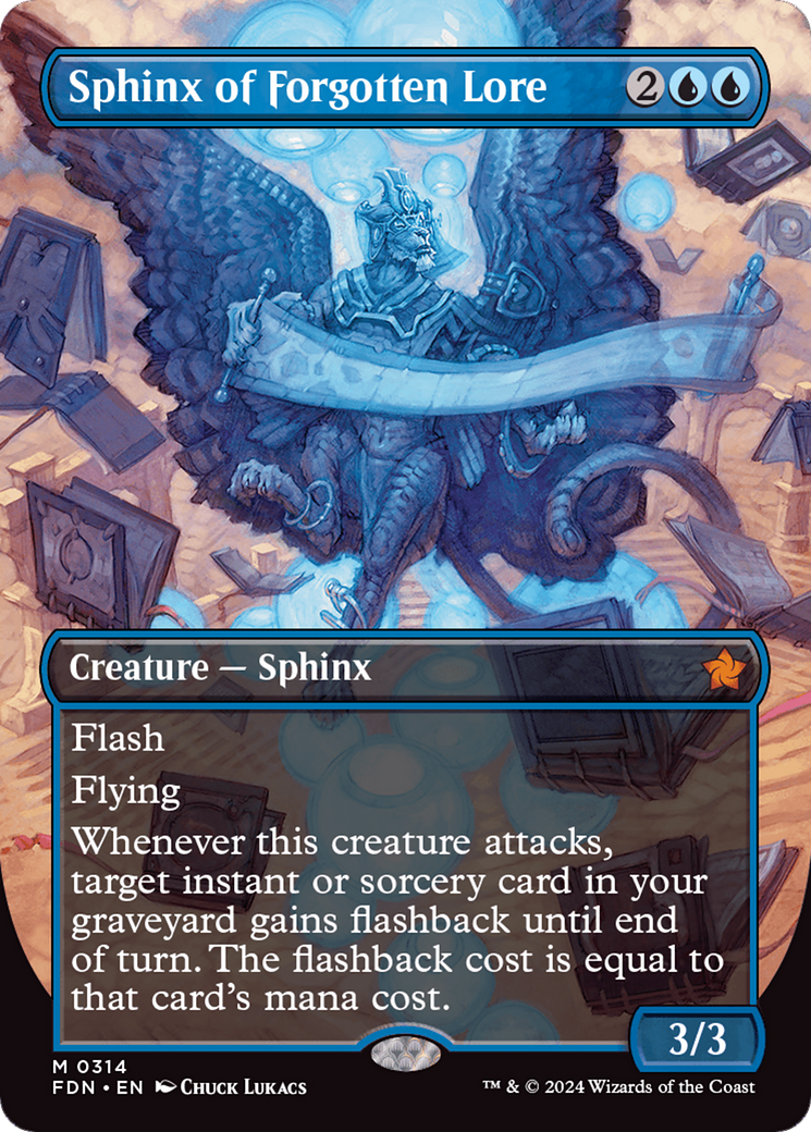 Sphinx of Forgotten Lore (Borderless) [Foundations] [Foil]