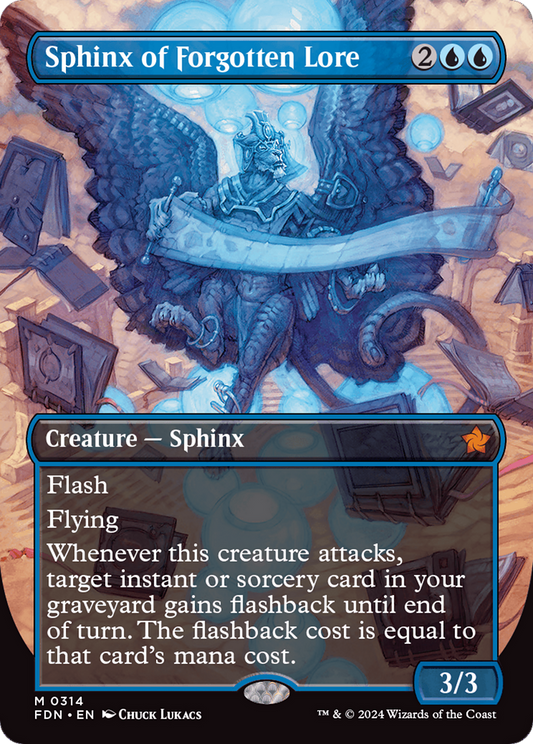 Sphinx of Forgotten Lore (Borderless) [Foundations] [Foil]