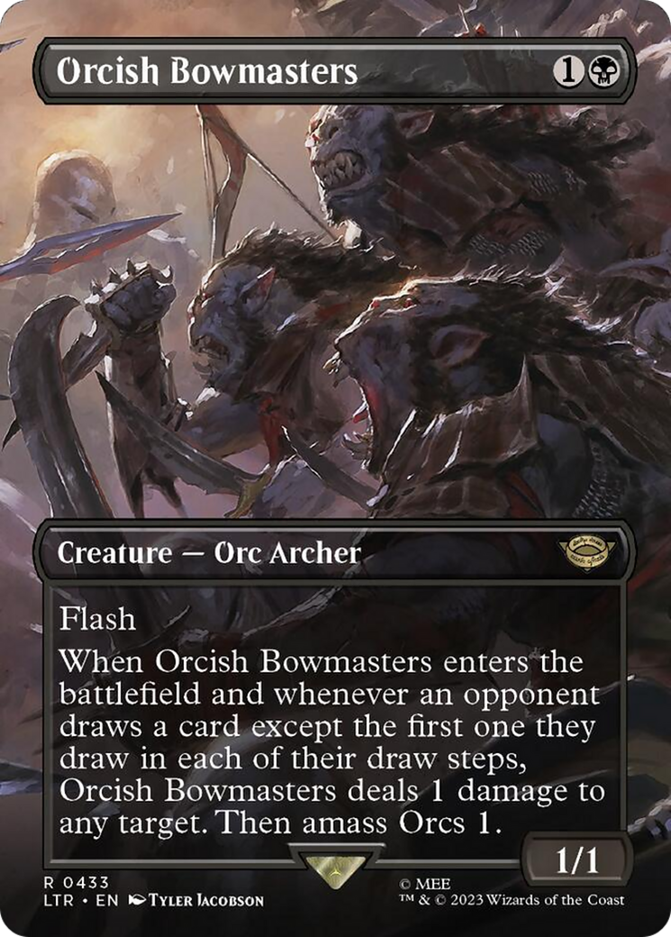Orcish Bowmasters (Borderless Alternate Art) [The Lord of the Rings: Tales of Middle-Earth] [Foil]