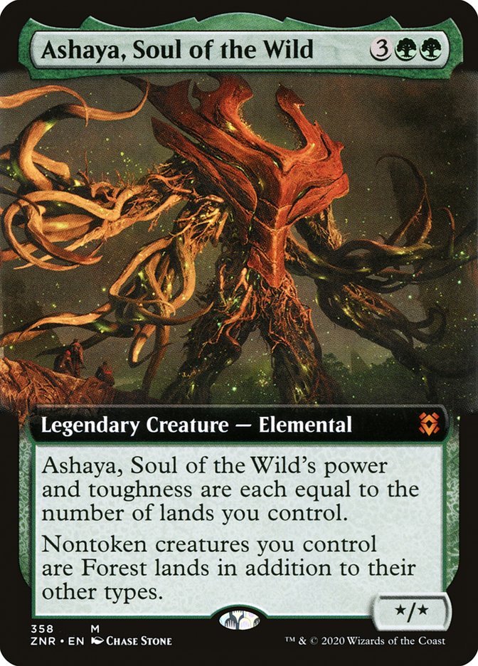 Ashaya, Soul of the Wild (Extended Art) [Zendikar Rising] [Foil]