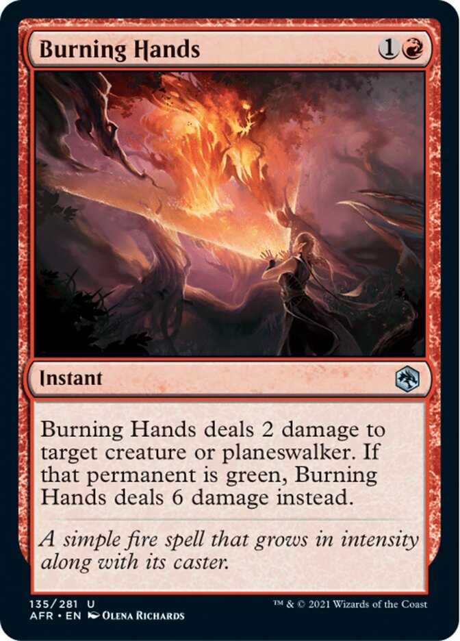Burning Hands [Dungeons & Dragons: Adventures in the Forgotten Realms] [Foil]