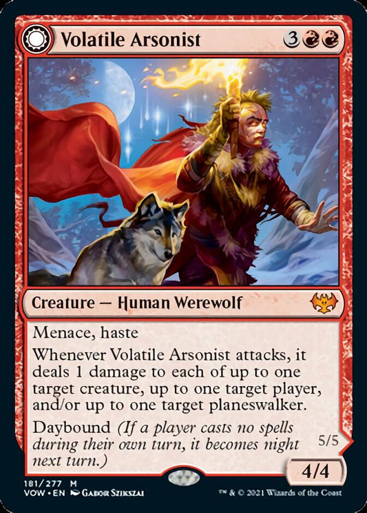 Volatile Arsonist // Dire-Strain Anarchist [Innistrad: Crimson Vow] [Foil]