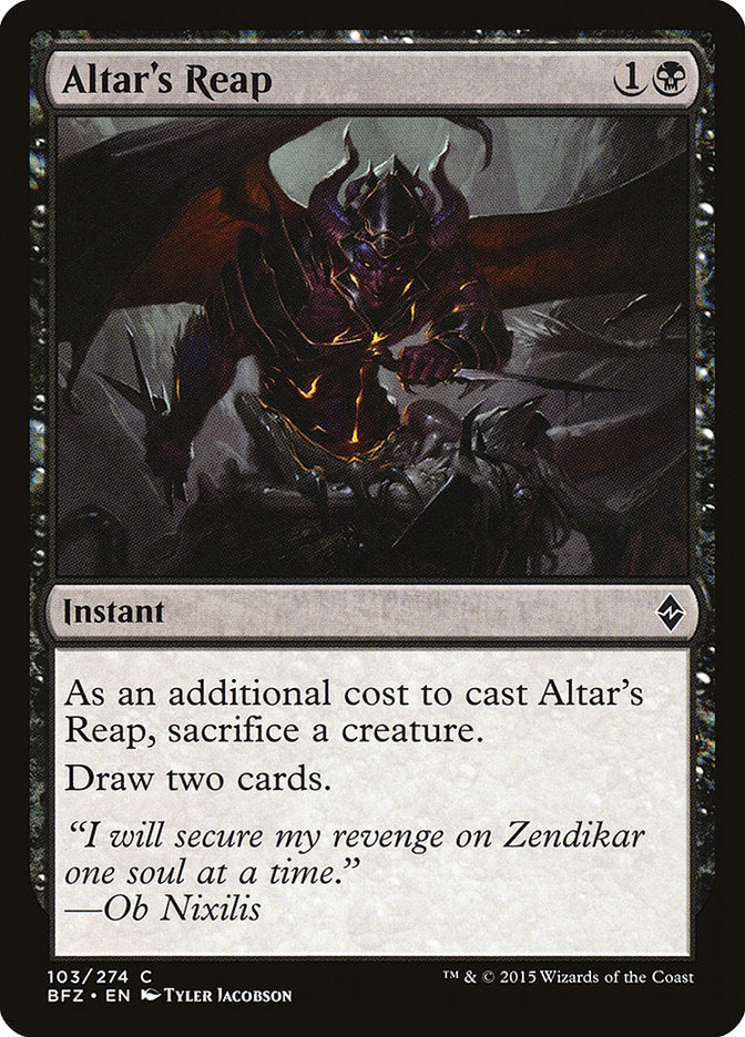 Altar's Reap [Battle for Zendikar] [Foil]