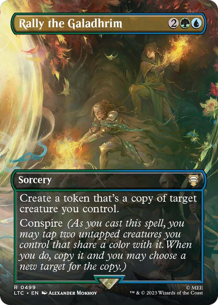 Rally the Galadhrim (Borderless) [The Lord of the Rings: Tales of Middle-Earth Commander] [Foil]