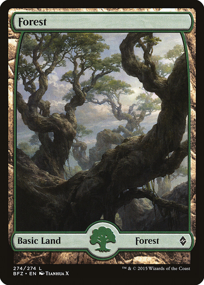 Forest (274) (Full Art) [Battle for Zendikar] [Foil]