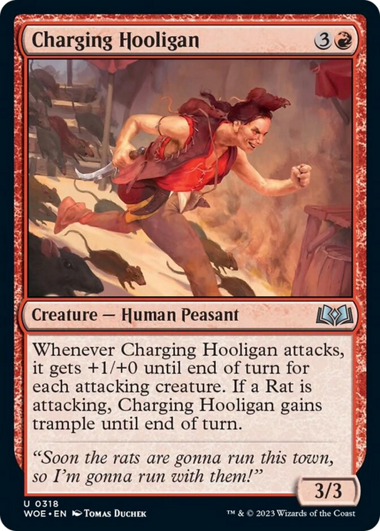 Charging Hooligan [Wilds of Eldraine] [Foil]