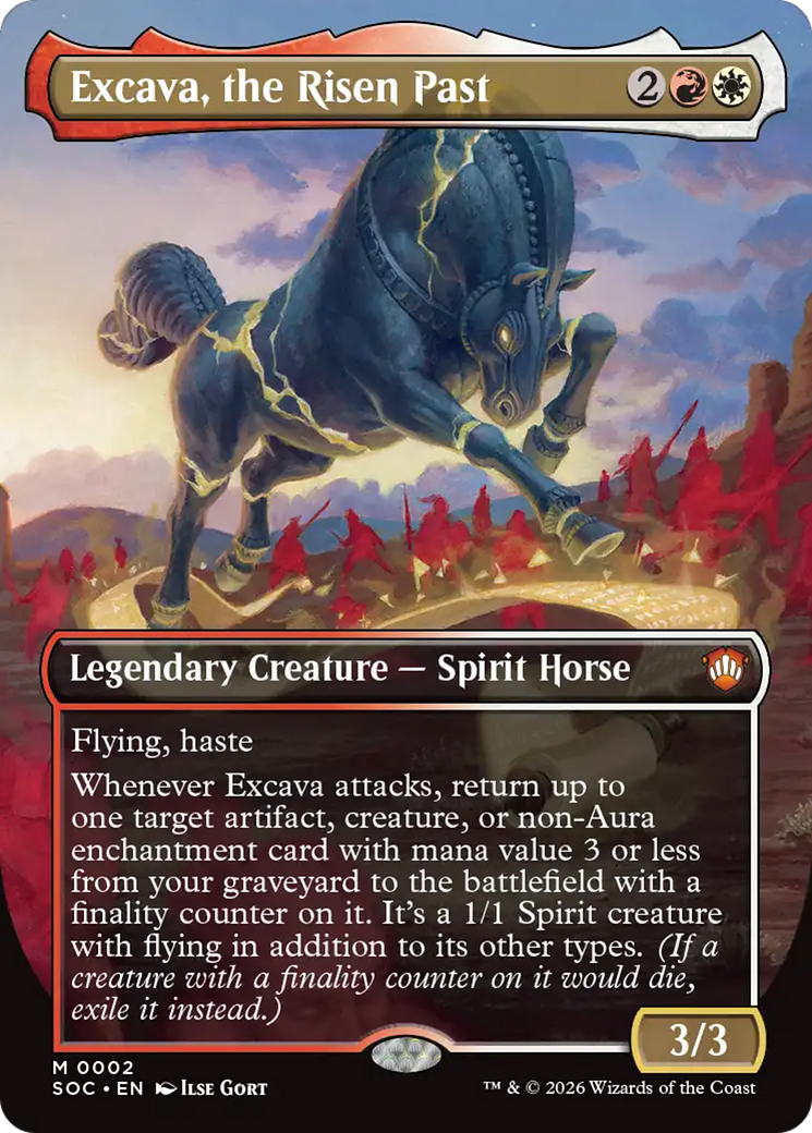 Excava, the Risen Past (Borderless) [Secrets of Strixhaven Commander] [Foil]