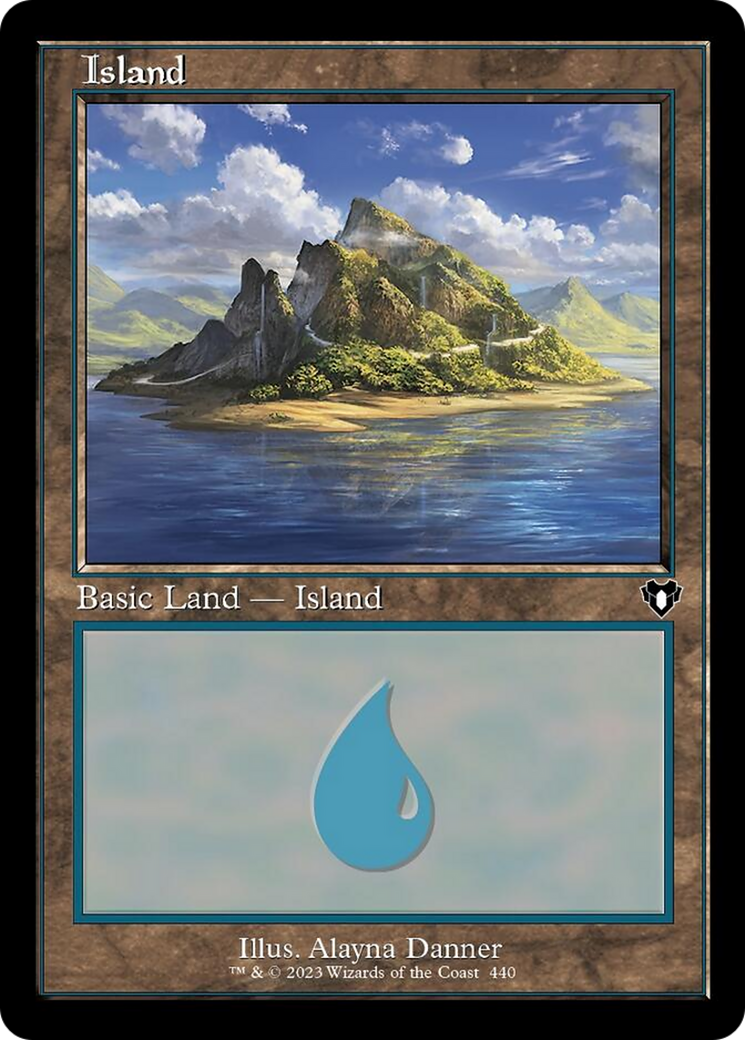 Island (440) (Retro) [Commander Masters] [Foil]