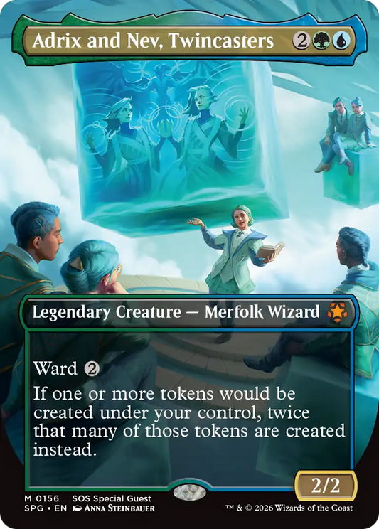 Adrix and Nev, Twincasters (Borderless) [Secrets of Strixhaven Special Guests] [Foil]