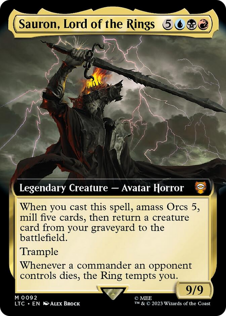 Sauron, Lord of the Rings (Extended Art) [The Lord of the Rings: Tales of Middle-Earth Commander] [Foil]