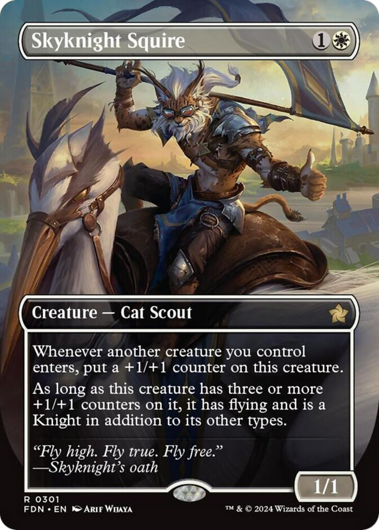 Skyknight Squire (Borderless) [Foundations] [Foil]