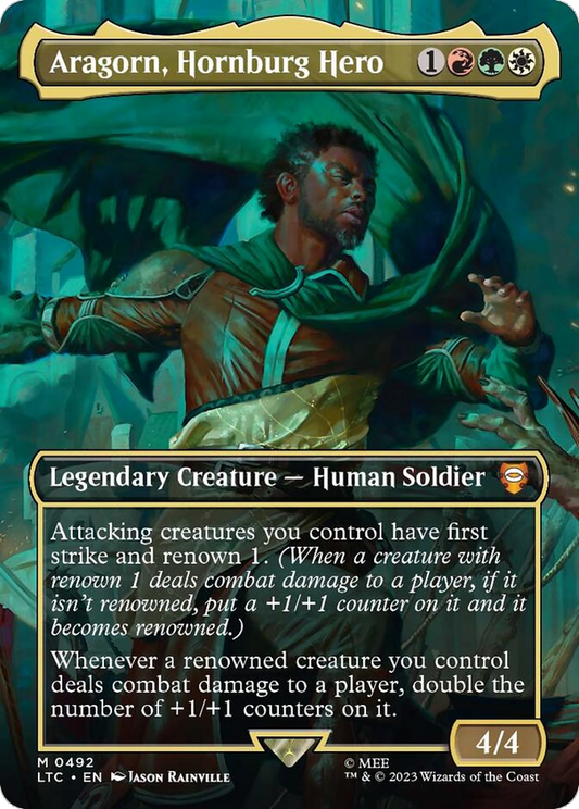 Aragorn, Hornburg Hero (Borderless) [The Lord of the Rings: Tales of Middle-Earth Commander] [Foil]