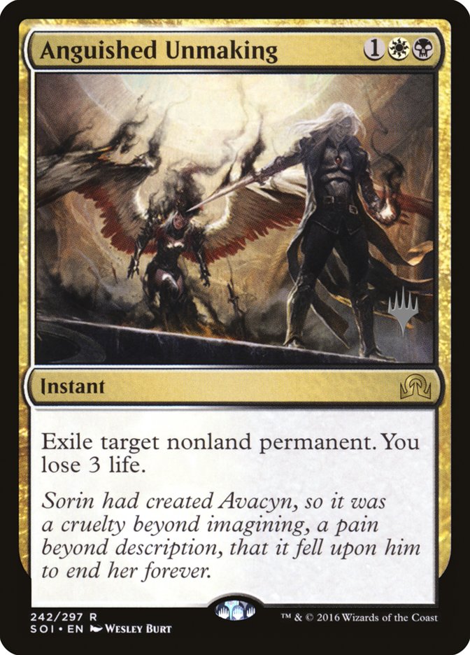 Anguished Unmaking (Promo Pack) [Shadows over Innistrad Promos] [Foil]