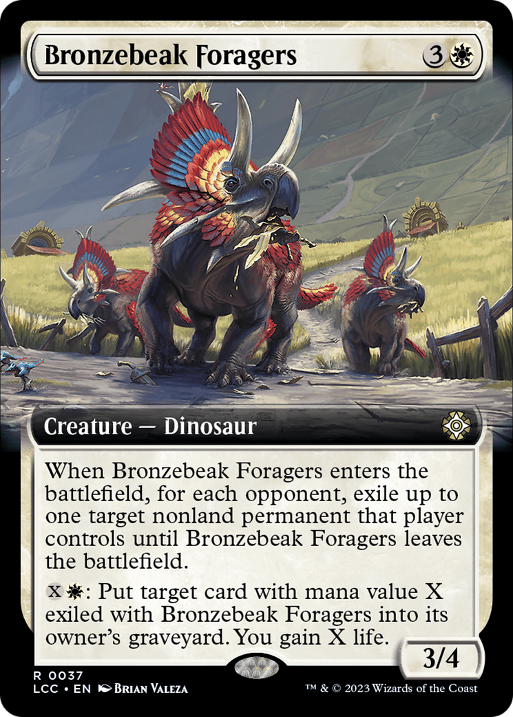 Bronzebeak Foragers (Extended Art) [The Lost Caverns of Ixalan Commander] [Foil]