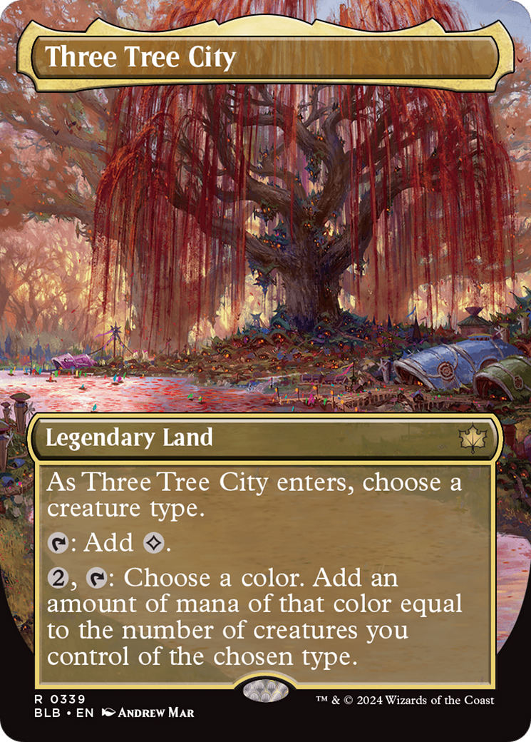 Three Tree City (Borderless) (0339) [Bloomburrow] [Foil]
