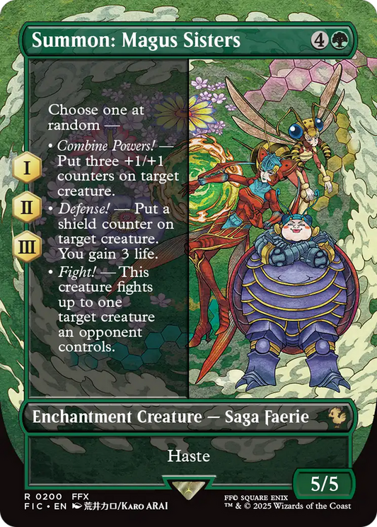 Summon: Magus Sisters (Borderless) [FINAL FANTASY Commander] [Foil]