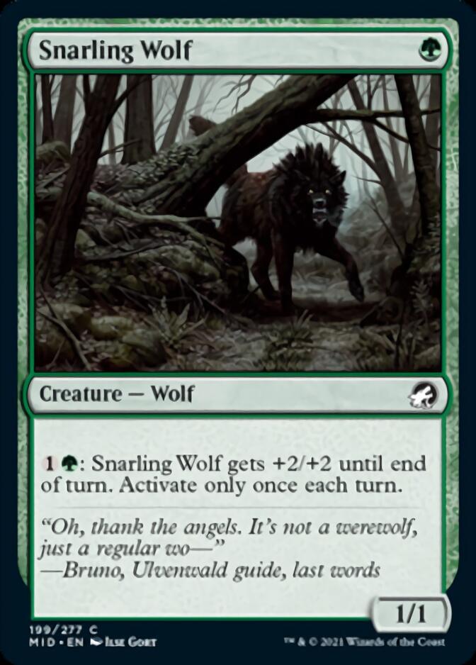 Snarling Wolf [Innistrad: Midnight Hunt] [Foil]