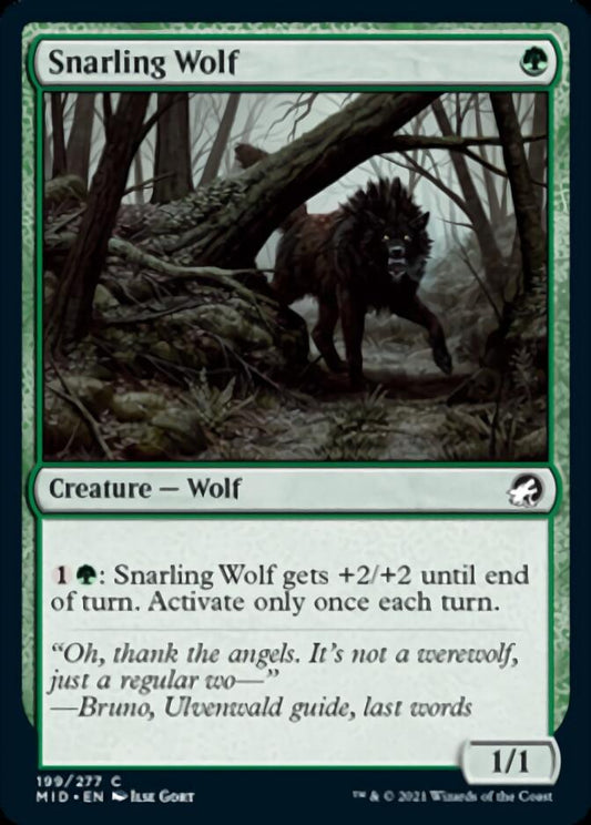 Snarling Wolf [Innistrad: Midnight Hunt] [Foil]