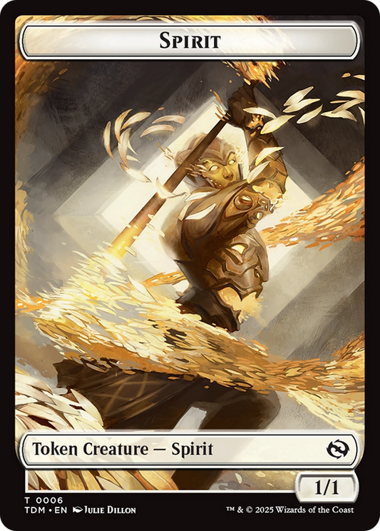 Spirit (0006) // Spirit (0007) Double-Sided Token [Tarkir: Dragonstorm Tokens] [Foil]