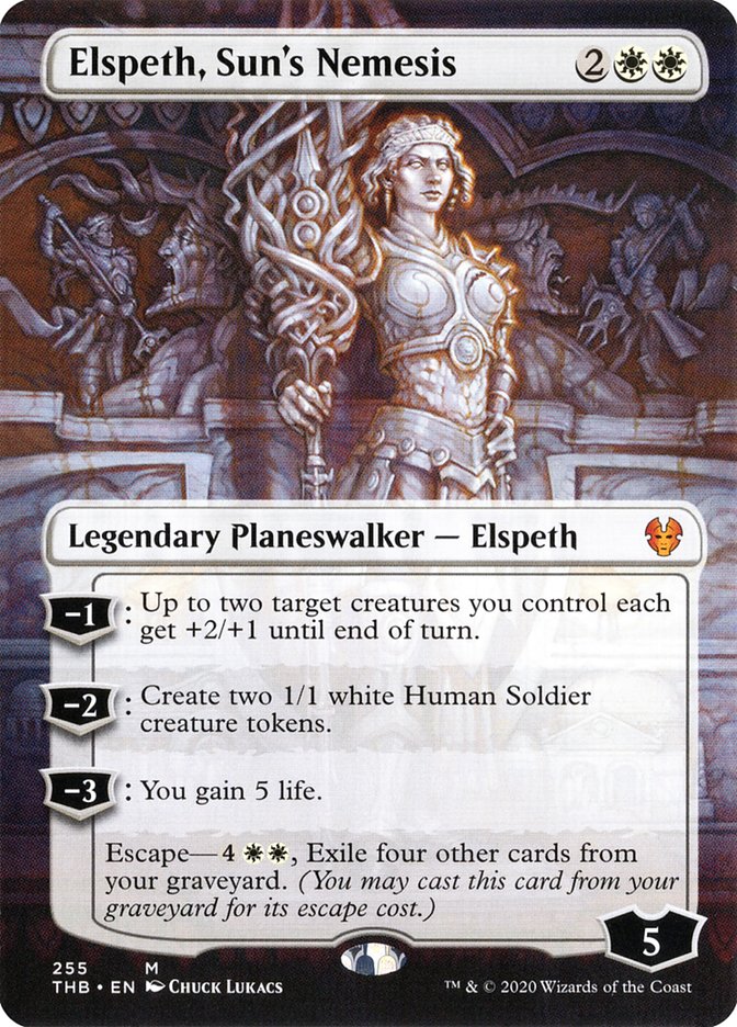 Elspeth, Sun's Nemesis (Borderless) [Theros Beyond Death] [Foil]
