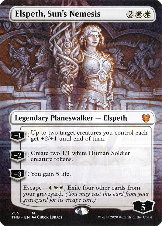 Elspeth, Sun's Nemesis (Borderless) [Theros Beyond Death] [Foil]
