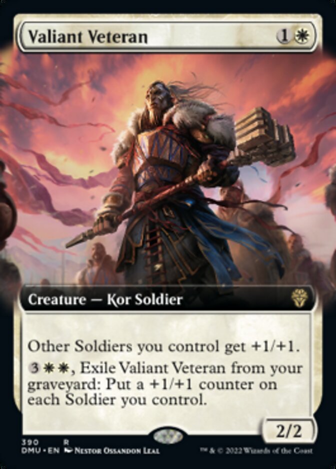 Valiant Veteran (Extended Art) [Dominaria United] [Foil]