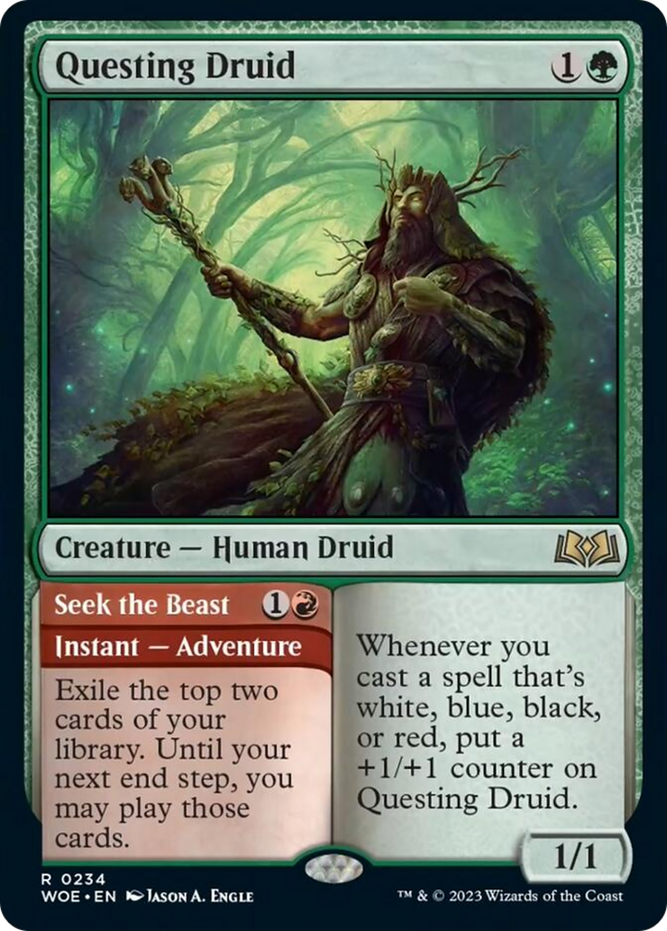 Questing Druid // Seek the Beast [Wilds of Eldraine] [Foil]