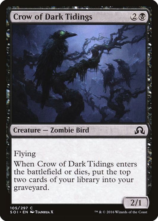 Crow of Dark Tidings [Shadows over Innistrad] [Foil]