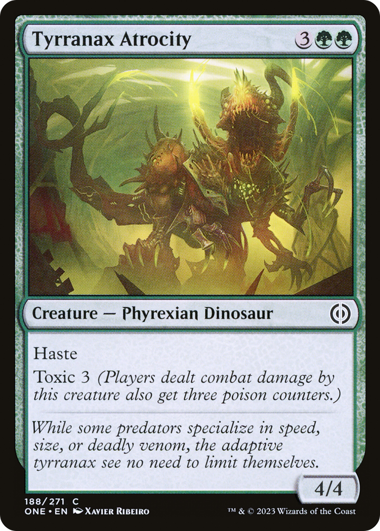 Tyrranax Atrocity [Phyrexia: All Will Be One] [Foil]