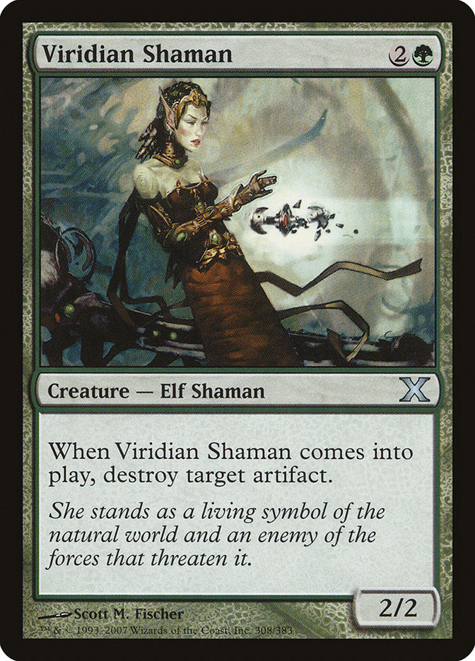 Viridian Shaman [Tenth Edition] [Foil]