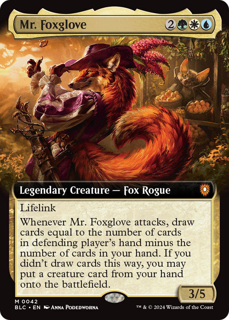 Mr. Foxglove (Extended Art) [Bloomburrow Commander] [Foil]