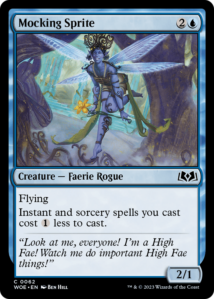 Mocking Sprite [Wilds of Eldraine] [Foil]