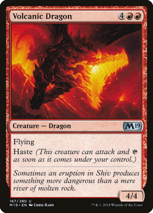 Volcanic Dragon [Core Set 2019] [Foil]