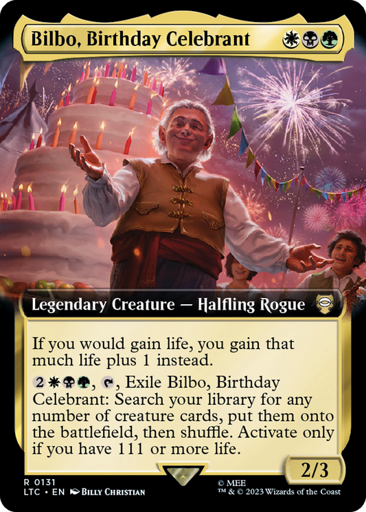 Bilbo, Birthday Celebrant (Extended Art) [The Lord of the Rings: Tales of Middle-Earth Commander] [Foil]